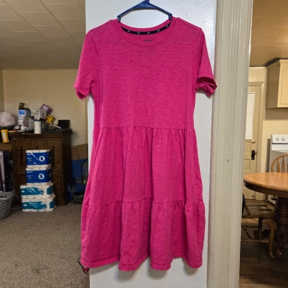 GAP Dresses & Skirts - Gap soft & stretchy pink tiered dress size small in excellent condition